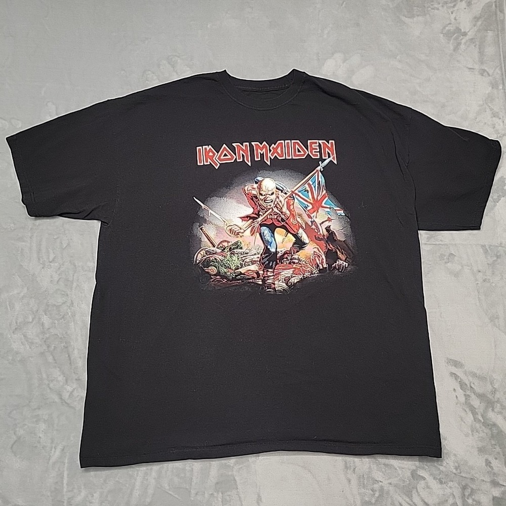 Iron Maiden Shirt Mens 3XL Black The Trooper Graphic Tee Heavy Metal Rock Band